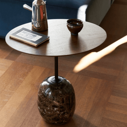 โต๊ะข้าง DEEPWOOD รุ่น NILHO ลายหินอ่อน สีน้ำตาล_2